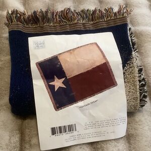 NWT VINTAGE STYLE TEXAS FLAG COTTON THROW BLANKET by SIMPLY HOME